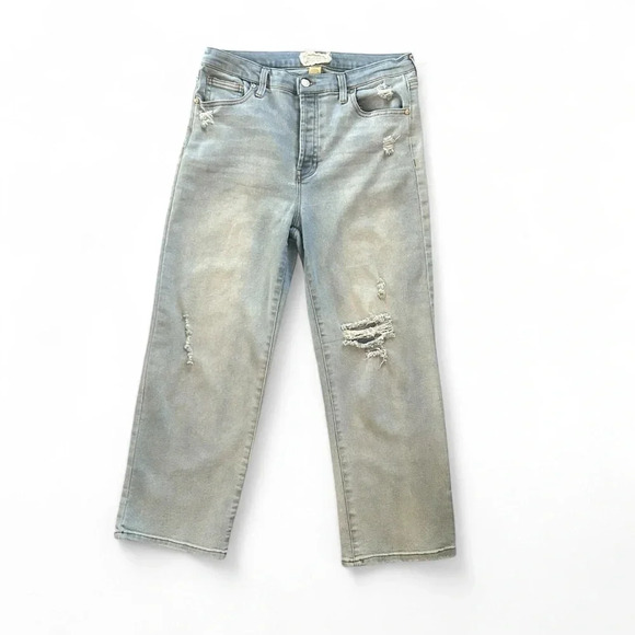 Altar'd State Denim - Altered State High Rise Straight Leg Ankle Jeans Size 31 Light Wash